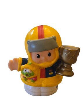 Fisher Price Little People Eddie Trophy Figure Racer Boy  Toy